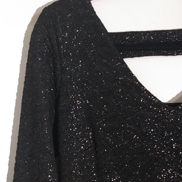 BCBG NWT BLACK SPARKLE MINI DRESS SIZE SMALL - Picture 4 of 13